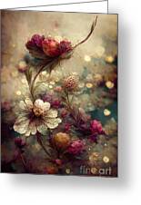Glitter flowers Greeting Card by Sabantha